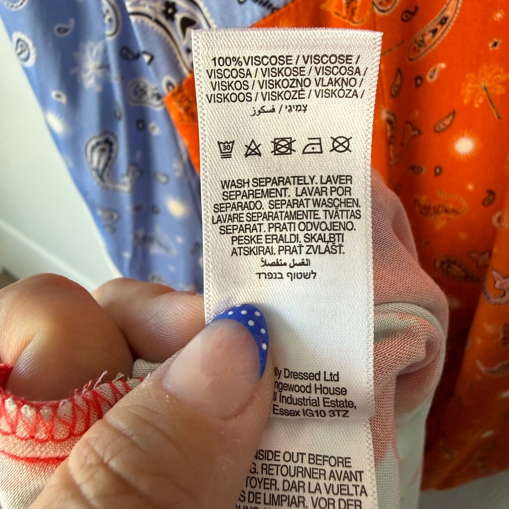 NEW Never Fully Dressed Blue Clash Effie Shirt Maxi Dress Patchwork Boho Size 16 - Picture 12 of 12